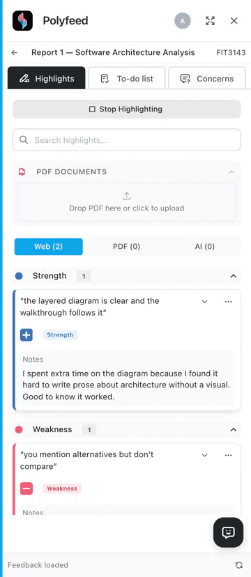 The PolyFeed extension in action